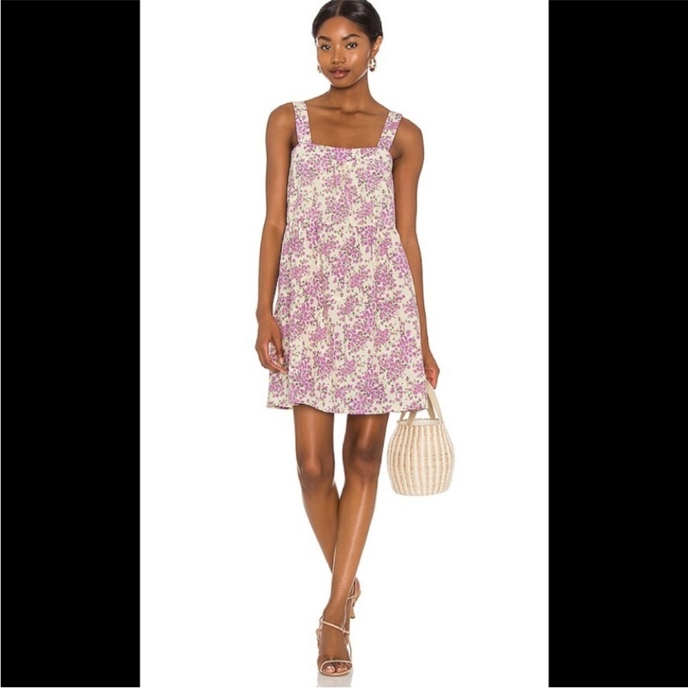 Heartloom Nicka Purple and Pale Yellow Floral Mini Dress Size Small NWT